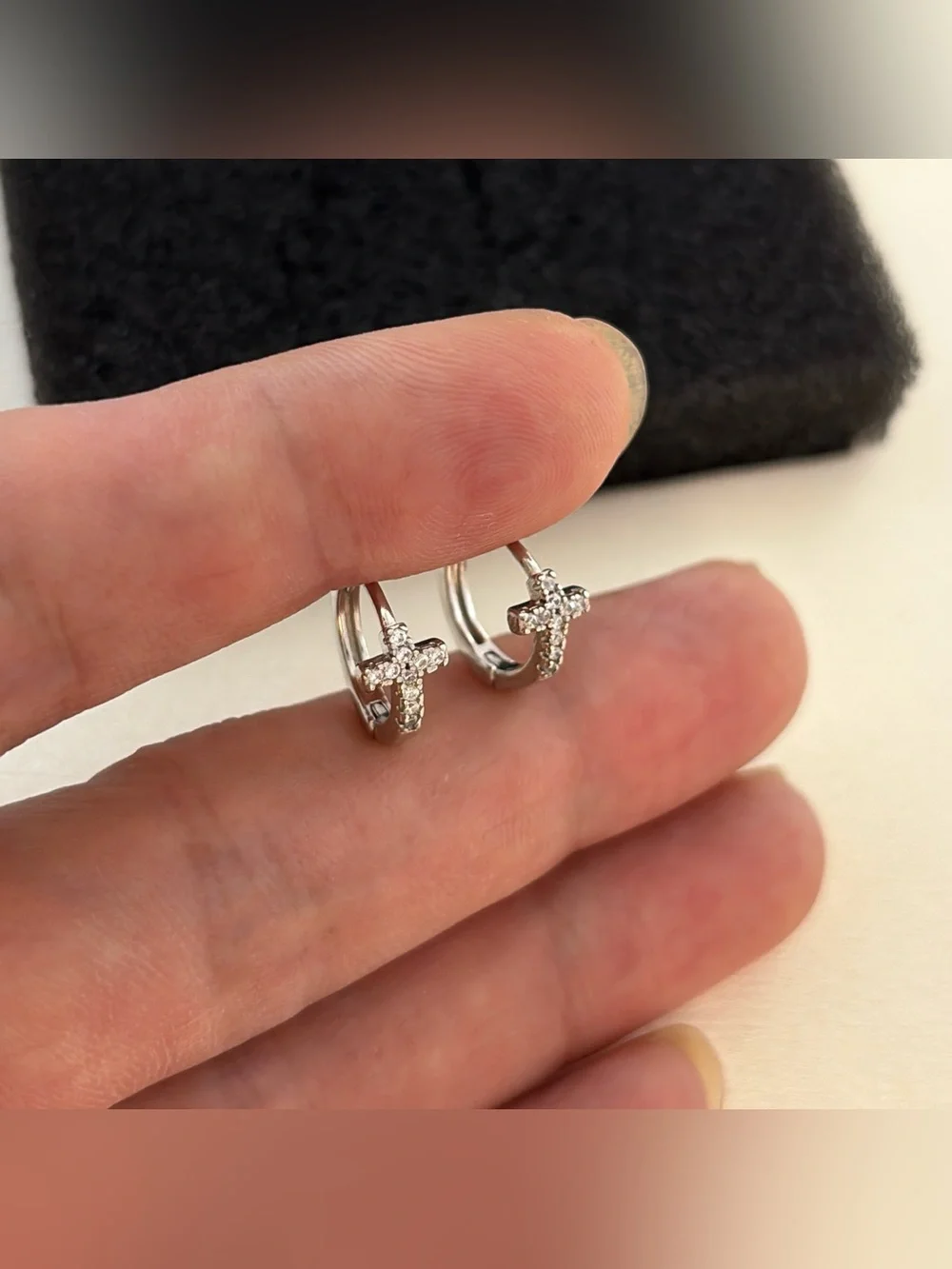 13mm Cross Hoop Earrings for Men Women Streetwear Punk Hip Hop Unisex Earrings